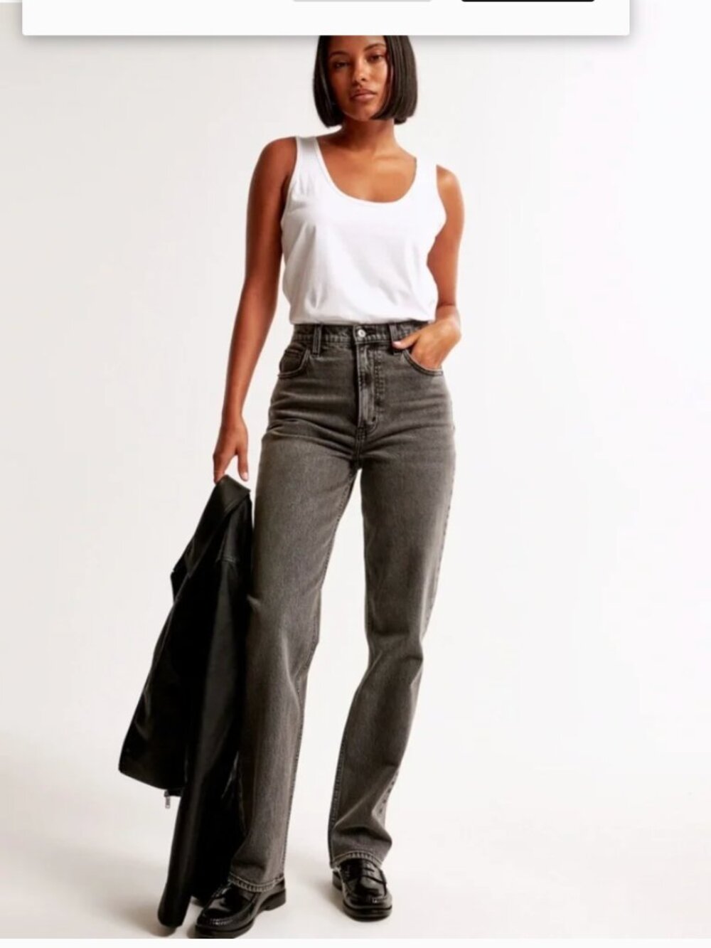 Abercrombie & Fitch Ultra High Rise '90s Straight Jeans - Gray - 26R